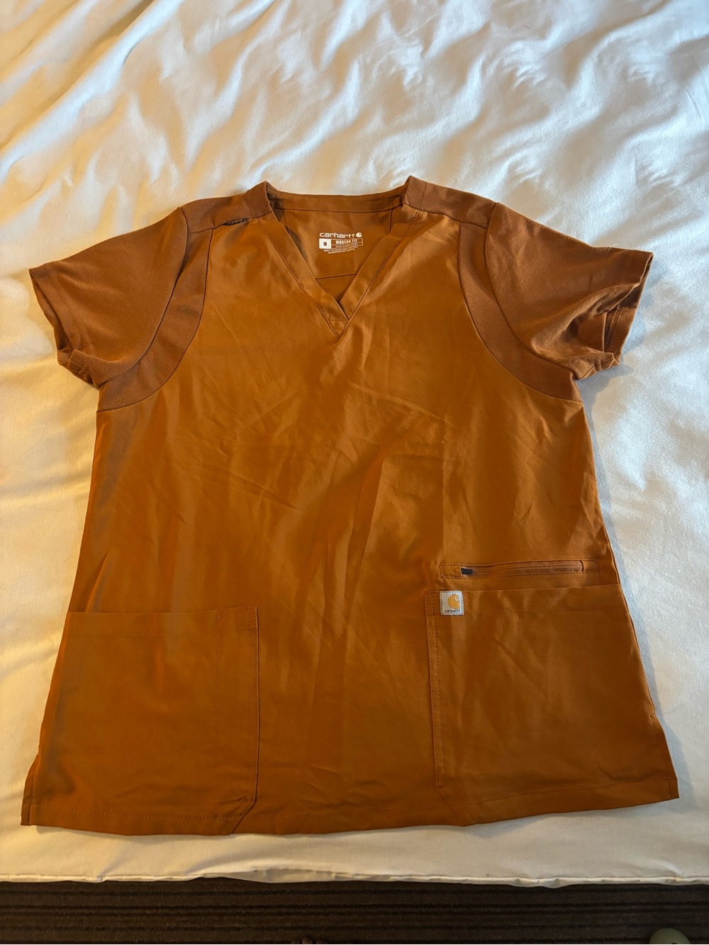Carhartt Force Fox Brown V-Neck Scrub Top